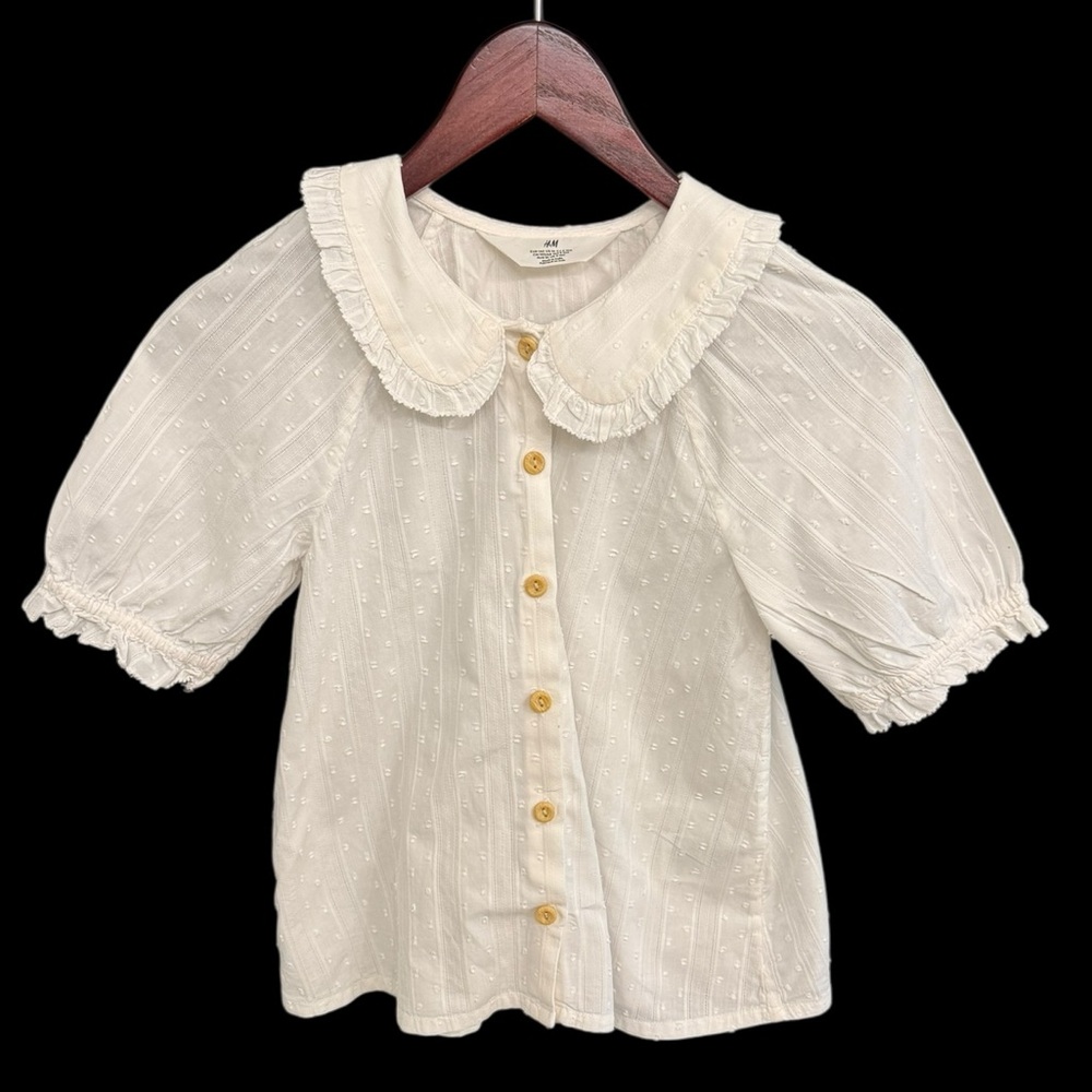 H&M Girl’s Ruffled Peter Pan Collar Button Down